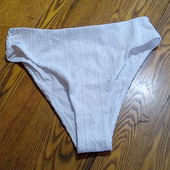 Andie Womens Bikini SMALL Bottom Coconut Swim 90s HIGH WAISTED NEW Cream Ivory - Picture 1 of 8